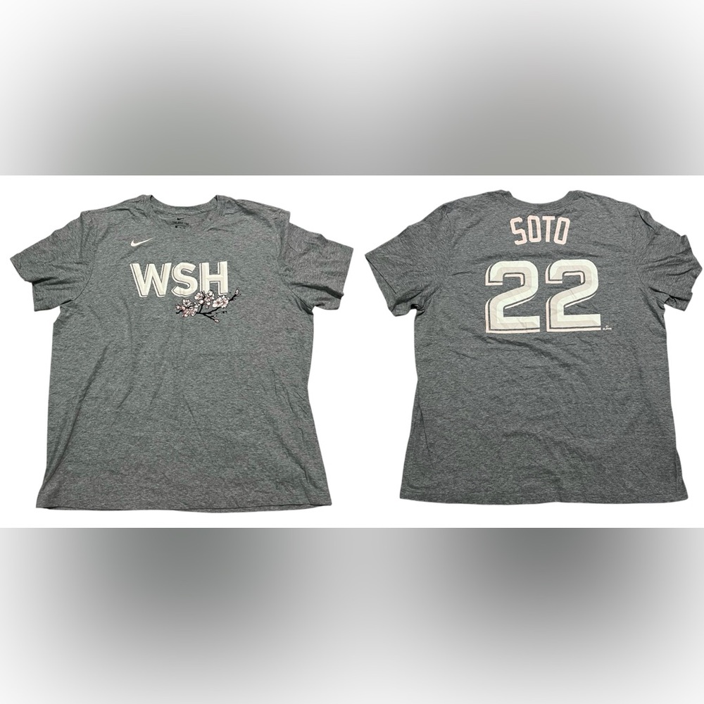 Nike Washington Nationals MLB‎ Juan Soto #22 Cherry Blossom women’s T-Shirt XXL